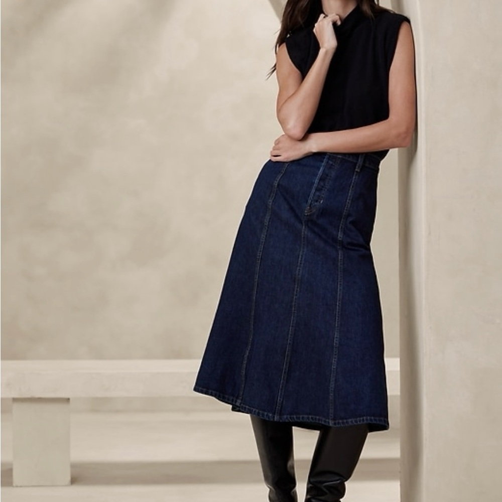 Banana Republic Pia denim midi skirt